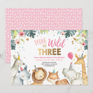 Invitation Jeunes sauvages et trois animatrices de Safari