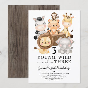 Invitation Jeunes sauvages et trois safari dans la jungle 3e 