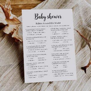 Invitation Jeux de Baby Shower Bébés Autour du Monde,