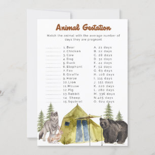 Invitation Jeux de Baby shower de la manifestation animale