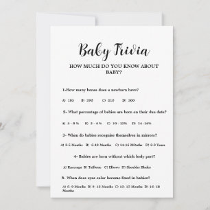 Invitation Jeux de Baby shower minimal pour bébés moderne Car