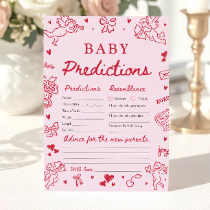 Invitation Jeux de baby shower Prédictions bébé Saint-Valenti