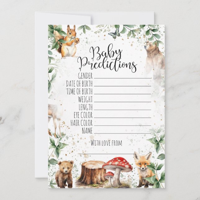 Invitation Jeux de baby shower - Prédictions de bébé (Devant)