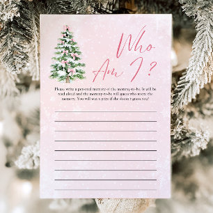 Invitation Jeux de Baby Shower 'Qui suis-je' avec un Arbre de