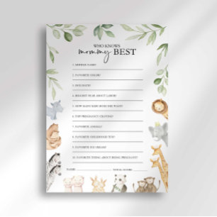 Invitation Jeux de Baby Shower sur l'Arche de Noé: Qui connaî