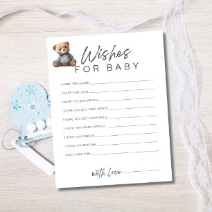Invitation Jeux de Baby Shower Voeux pour Bébé Garçon
