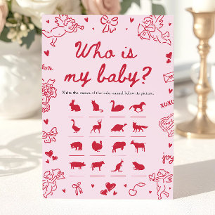Invitation Jeux de bébé rose dessiné à la main pour la Saint-