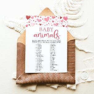 Invitation Jeux de bébés animaux pour Baby Shower Hearts Vale