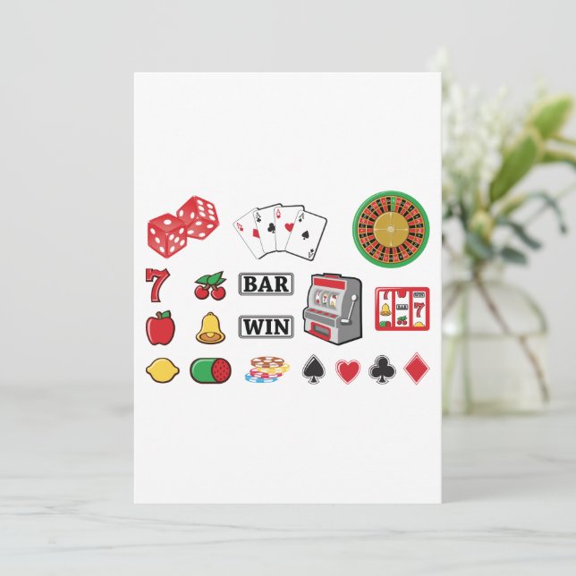 Invitation Jeux de casino d'éléments de jeu (Debout devant)
