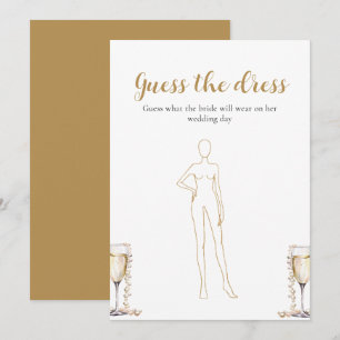 Invitation Jeux de devinette de robe de mariée Prosecco Perle
