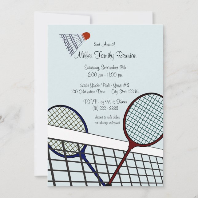 Invitation Jeux de jardin/ Badminton (Devant)