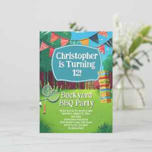 Invitation Jeux de jardin personnalisés pour fête d'anniversa