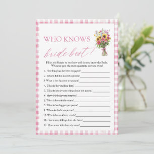 Invitation Jeux de Salle de Mariage Floral Qui Connaît le Mie