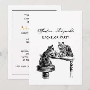 Invitation Jeux de société : Deux chats jouant à un match d'é
