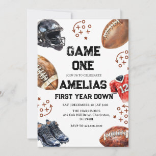 Invitation Jeux de sports américains pour le 1er anniversaire