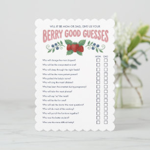 Invitation Jeux de suppositions Berry Good pour une Baby Show