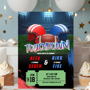 Invitation Jeux de touchdown de football Anniversaire conjoin