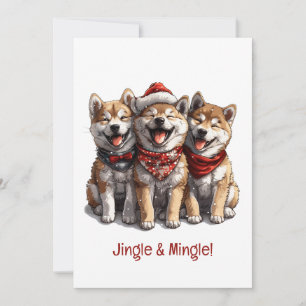 Invitation Jingle And Mingle Noël Shiba Inu Chiens du Père No