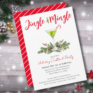 Invitation Jingle and Mingle Soirée festive de cocktails