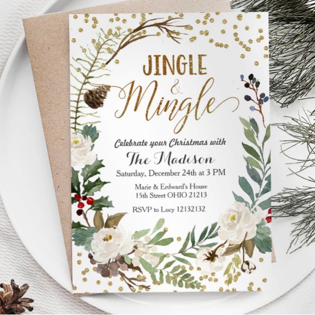 Invitation Jingle et fête de Noël Mingle (Créateur téléchargé)