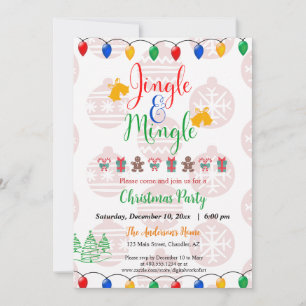 Invitation Jingle et Mingle Christmas Party Home Office Invi