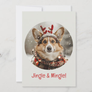 Invitation Jingle Et Mingle Christmas Welsh Corgi Chien