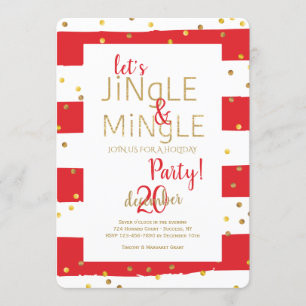 Invitation Jingle et Mingle Gold Confetti