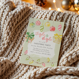 Invitation Jingle et Mingle Green Christmas Party