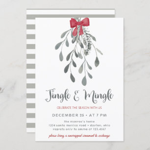 Invitation Jingle et Mingle sous le mistletoe Holiday