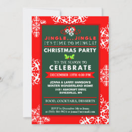 Invitation Jingle Jingle Le temps de Noël vert rouge à Mingle
