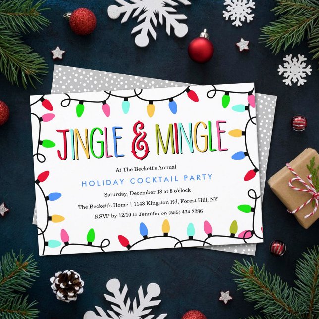 Invitation Jingle & Mingle | Christmas Holiday Cocktail Party (Créateur téléchargé)