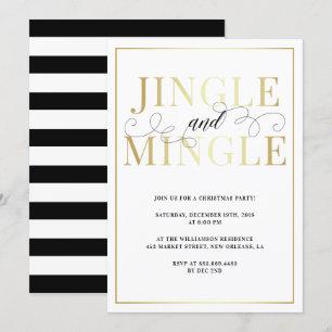 Invitation Jingle & Mingle   Elégante fête de vacances