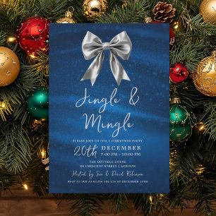 Invitation Jingle Mingle Fête de Noël Arc d'Argent et de Nuit