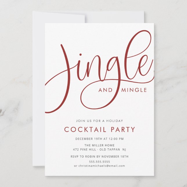 Invitation Jingle & Mingle Holiday Cocktail Party (Devant)