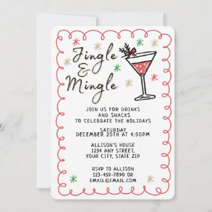 Invitation Jingle & Mingle Main Drake Fête de Noël