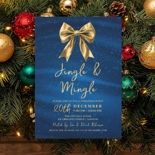 Invitation Jingle Mingle Noël Or Arc Argent Bleu