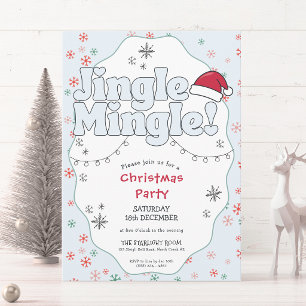 Invitation Jingle Mingle Soirée de Noël Rétro