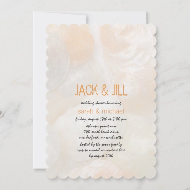 Invitation Jingle Shells Modern Jack et Jill Wedding shower (Devant)