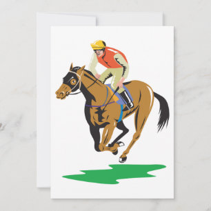 Invitation Jockey de course de chevaux au galop