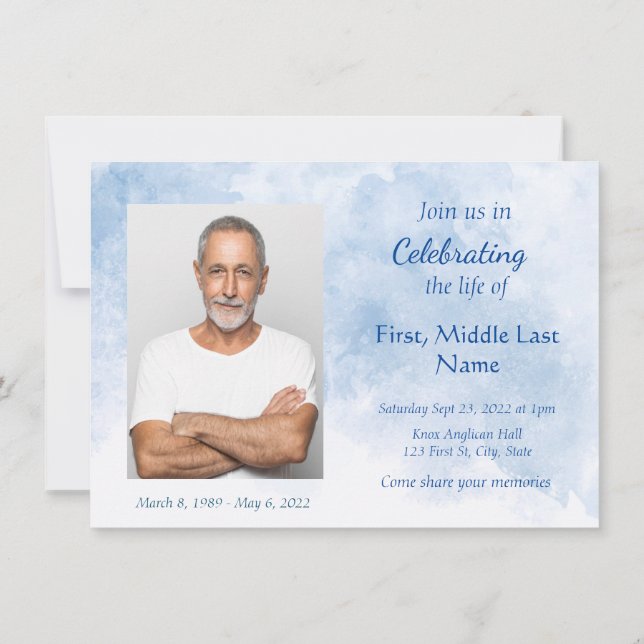 Invitation JOHN 14:1:3 Écriture Célébration de la vie (Dos)