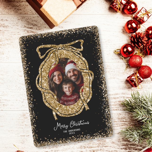 Invitation Joie Parties scintillant or Joyeux Noël Famille Ph (Créateur téléchargé)