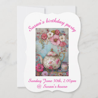 Invitation Joignez-vous à nous pour célébrer/Thé Party
