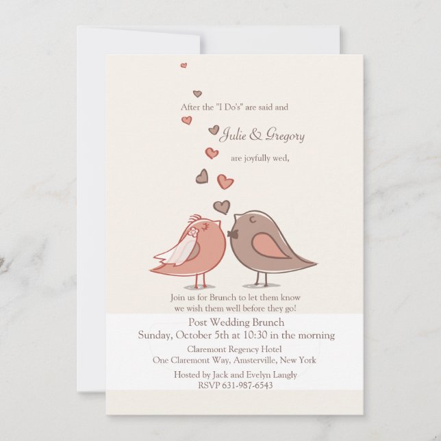 Invitation jointe de brunch de mariage de courrier (Devant)