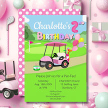 Joli 2e Anniversaire Golf Féminin Rose à Points