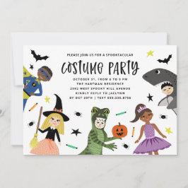 Invitation Joli Amusement Moderne Halloween Costume Fête Invi
