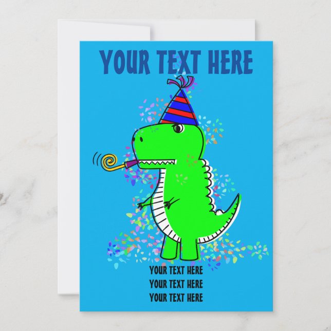Invitation Joli Anniversaire Dinosaur Confetti (Devant)