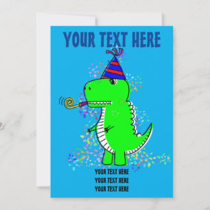 Invitation Joli Anniversaire Dinosaur Confetti