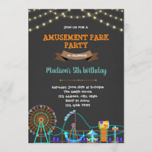 Invitation Joli anniversaire du tableau de bord du parc d'att