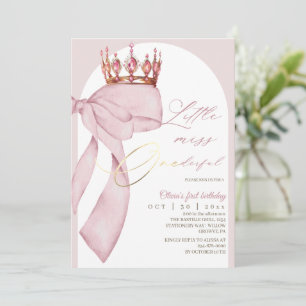 Invitation Joli arc rose merveilleux pour 1er anniversaire