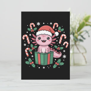 Invitation Joli Axolotl Noël Animal Amphibien Vacances